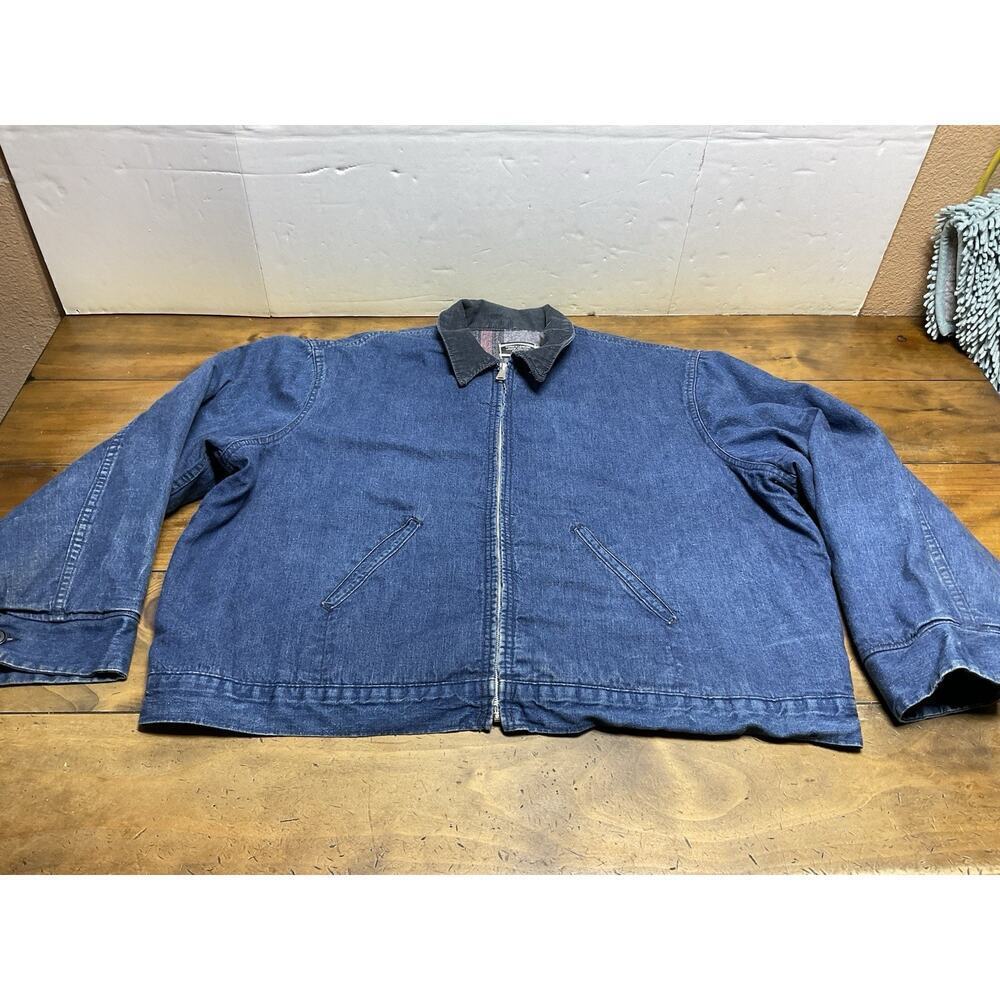 Vintage Sears Work'n Leisure Detroit Style Denim Blanket Lined Jacket 3XL